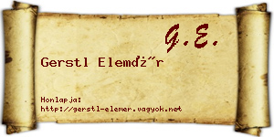 Gerstl Elemér névjegykártya